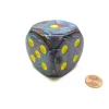 Dice>Festive 50mm Huge Large D6 Chessex Dice, 1 Piece - Mosaic with Yellow Pips - Your Source for Gaming Essentials