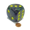 Dice>Festive 50mm Huge Large D6 Chessex Dice, 1 Piece - Rio with Yellow Pips - Your Source for Gaming Essentials