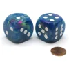 Dice>Festive 30mm Large D6 Chessex Dice, 2 Pieces - Waterlily with White Pips - Your Source for Gaming Essentials