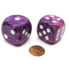 Dice>Festive 30mm Large D6 Chessex Dice, 2 Pieces - Violet with White Pips - Your Source for Gaming Essentials