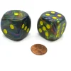 Dice>Festive 30mm Large D6 Chessex Dice, 2 Pieces - Rio with Yellow Pips - Your Source for Gaming Essentials