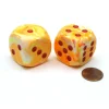 Dice>Festive 30mm Large D6 Chessex Dice, 2 Pieces - Sunburst with Red Pips - Your Source for Gaming Essentials