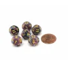Dice>Festive 12mm Mini 12 Sided D12 Dice, 6 Pieces - Mosaic with Yellow Numbers - Your Source for Gaming Essentials