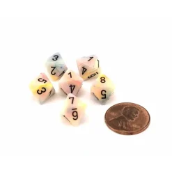 Dice>Festive 9mm Mini 8 Sided D8 Dice, 6 Pieces - Circus with Black Numbers - Your Source for Gaming Essentials