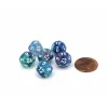 Dice>Festive 12mm Mini 12 Sided D12 Dice, 6 Pieces - Waterlily with White Numbers - Your Source for Gaming Essentials