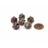 Dice>Festive 12mm Mini 20 Sided D20 Dice, 6 Pieces - Mosaic with Yellow Numbers - Your Source for Gaming Essentials