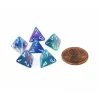 Dice>Festive 12mm Mini 4 Sided D4 Dice, 6 Pieces - Waterlily with White Numbers - Your Source for Gaming Essentials