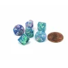 Dice>Festive 10mm Mini 10 Sided D10 Dice, 6 Pieces - Waterlily with White Numbers - Your Source for Gaming Essentials