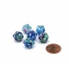 Dice>Festive 12mm Mini 20 Sided D20 Dice, 6 Pieces - Waterlily with White Numbers - Your Source for Gaming Essentials