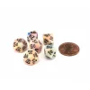 Dice>Festive 10mm Mini Tens D10 Dice, 6 Pieces - Circus with Black Numbers - Your Source for Gaming Essentials