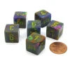 Dice>Festive 15mm 6-Sided D6 Numbered Chessex Dice, 6 Pieces - Rio with Yellow - Your Source for Gaming Essentials