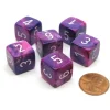 Dice>Festive 15mm 6-Sided D6 Numbered Chessex Dice, 6 Pieces - Violet with White - Your Source for Gaming Essentials