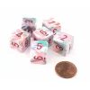 Dice>Festive 15mm 6-Sided D6 Numbered Dice, 6 Pieces - Pop Art with Red Numbers - Your Source for Gaming Essentials