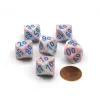 Dice>Festive 16mm Tens D10 (00-90) Chessex Dice, 6 Pieces - Pop Art with Blue Numbers - Your Source for Gaming Essentials