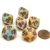 Dice>Festive 16mm Tens D10 (00-90) Chessex Dice, 6 Pieces - Circus with Black Numbers - Your Source for Gaming Essentials