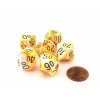 Dice>Festive 16mm Tens D10 (00-90) Dice, 6 Pieces - Sunburst with Black Numbers - Your Source for Gaming Essentials