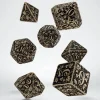 Dice>Forest Dice Set 3D Beige/Black (7) - Your Source for Gaming Essentials