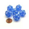Dice>Frosted 20 Sided D20 Chessex Dice, 6 Pieces - Blue with White Numbers - Your Source for Gaming Essentials
