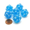Dice>Frosted 20 Sided D20 Chessex Dice, 6 Pieces - Caribbean Blue with White Numbers - Your Source for Gaming Essentials