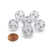 Dice>Frosted 20 Sided D20 Chessex Dice, 6 Pieces - Clear with Black Numbers - Your Source for Gaming Essentials
