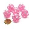 Dice>Frosted 20 Sided D20 Chessex Dice, 6 Pieces - Pink with White Numbers - Your Source for Gaming Essentials