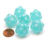 Dice>Frosted 20 Sided D20 Chessex Dice, 6 Pieces - Teal with White Numbers - Your Source for Gaming Essentials