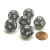 Dice>Frosted 18mm 12 Sided D12 Chessex Dice, 6 Pieces - Smoke with White - Your Source for Gaming Essentials
