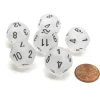 Dice>Frosted 18mm 12 Sided D12 Chessex Dice, 6 Pieces - Clear with Black - Your Source for Gaming Essentials