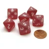 Dice>Frosted 15mm 8 Sided D8 Chessex Dice, 6 Pieces - Red with White - Your Source for Gaming Essentials