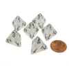 Dice>Frosted 18mm 4 Sided D4 Chessex Dice, 6 Pieces - Clear with Black - Your Source for Gaming Essentials
