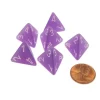 Dice>Frosted 18mm 4 Sided D4 Chessex Dice, 6 Pieces - Purple with White - Your Source for Gaming Essentials