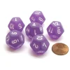 Dice>Frosted 18mm 12 Sided D12 Chessex Dice, 6 Pieces - Purple with White - Your Source for Gaming Essentials