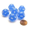 Dice>Frosted 18mm 12 Sided D12 Chessex Dice, 6 Pieces - Blue with White - Your Source for Gaming Essentials