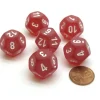Dice>Frosted 18mm 12 Sided D12 Chessex Dice, 6 Pieces - Red with White - Your Source for Gaming Essentials