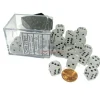 Dice>Frosted 12mm D6 Chessex Dice Block (36 Dice) - Clear with Black Pips - Your Source for Gaming Essentials