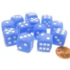 Dice>Frosted 16mm D6 Chessex Dice Block (12 Dice) - Blue with White Pips - Your Source for Gaming Essentials