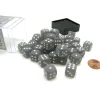 Dice>Frosted 12mm D6 Chessex Dice Block (36 Die) - Smoke with White Pips - Your Source for Gaming Essentials