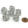 Dice>Frosted 16mm Tens D10 (00-90) Chessex Dice, 6 Pieces - Clear with Black Numbers - Your Source for Gaming Essentials
