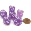 Dice>Frosted 16mm Tens D10 (00-90) Chessex Dice, 6 Pieces - Purple with White Numbers - Your Source for Gaming Essentials