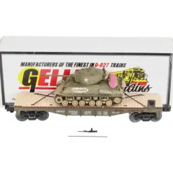 Best Geller Toy Trains 38012 O US Army Flatcar w/ M4A3 Sherman Tank VG/Box - Your Source for Gaming Essentials Trains