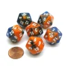 Dice>Gemini 20 Sided D20 Chessex Dice, 6 Pieces - Blue-Orange with White Numbers - Your Source for Gaming Essentials