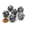 Dice>Gemini 20 Sided D20 Chessex Dice, 6 Pieces - Purple-Steel with White Numbers - Your Source for Gaming Essentials