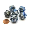 Dice>Gemini 20 Sided D20 Chessex Dice, 6 Pieces - Blue-Steel with White Numbers - Your Source for Gaming Essentials