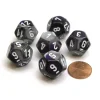 Dice>Gemini 18mm 12 Sided D12 Chessex Dice, 6 Pieces - Purple-Steel with White - Your Source for Gaming Essentials