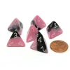 Dice>Gemini 18mm 4 Sided D4 Chessex Dice, 6 Pieces - Black-Pink with White - Your Source for Gaming Essentials
