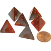 Dice>Gemini 18mm 4 Sided D4 Chessex Dice, 6 Pieces - Orange-Steel with Gold - Your Source for Gaming Essentials