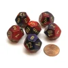 Dice>Gemini 18mm 12 Sided D12 Chessex Dice, 6 Pieces - Purple-Red with Gold - Your Source for Gaming Essentials