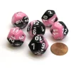 Dice>Gemini 18mm 12 Sided D12 Chessex Dice, 6 Pieces - Black-Pink with White - Your Source for Gaming Essentials