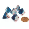 Dice>Gemini 18mm 4 Sided D4 Chessex Dice, 6 Pieces - Astral Blue-White with Red - Your Source for Gaming Essentials
