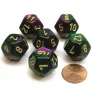 Dice>Gemini 18mm 12 Sided D12 Chessex Dice, 6 Pieces - Green-Purple with Gold - Your Source for Gaming Essentials